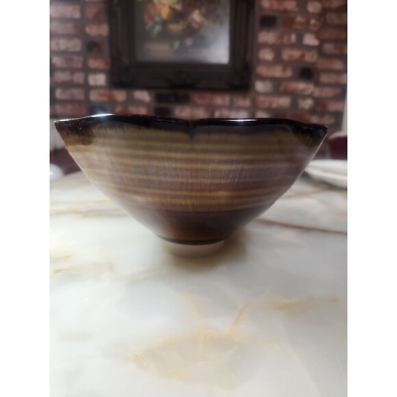 Bill Campbell Handcrafted Signed Ceramic Bowl Studio Art Brown Glazed Bowl - Picture 12 of 16